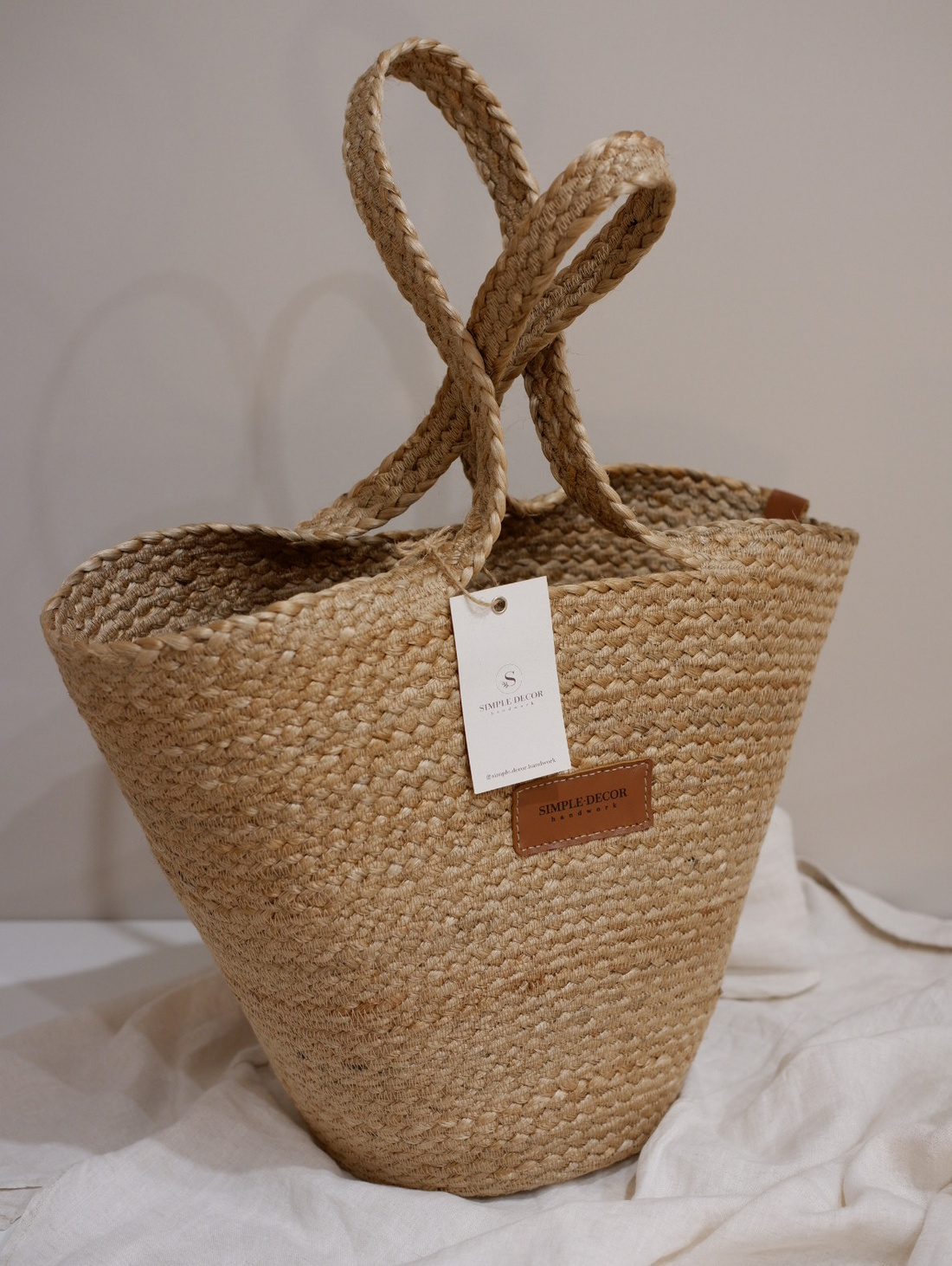 Сумка-корзинка из джутовой косы Natural - фотография товара