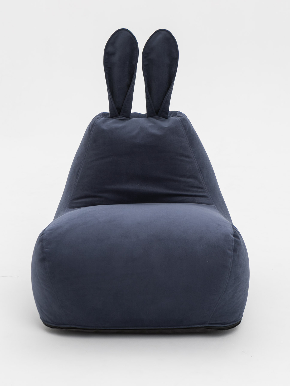 Кресло-пуф "Заяц" Small в велюре, Синий - фотография товара