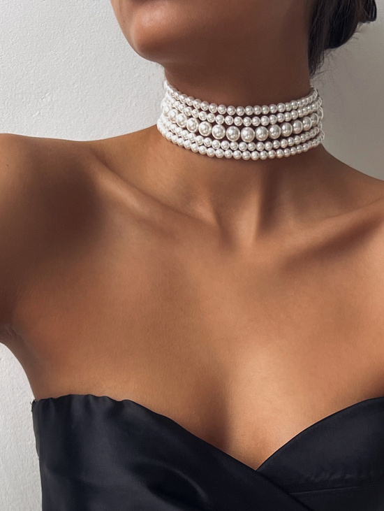 Чокер 5 рядов из бусин