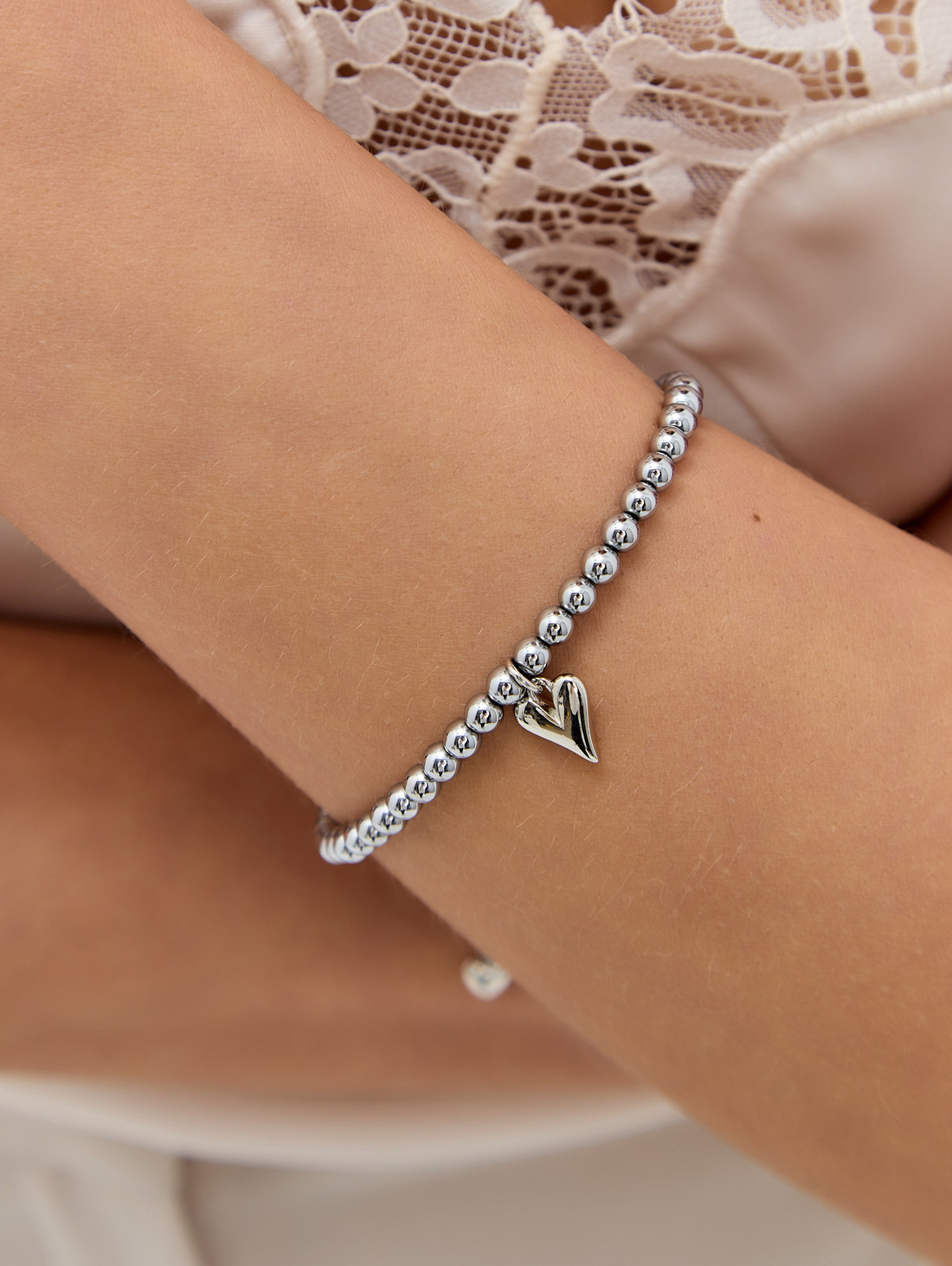 Браслет из гематита "Сердце" - фотография товара