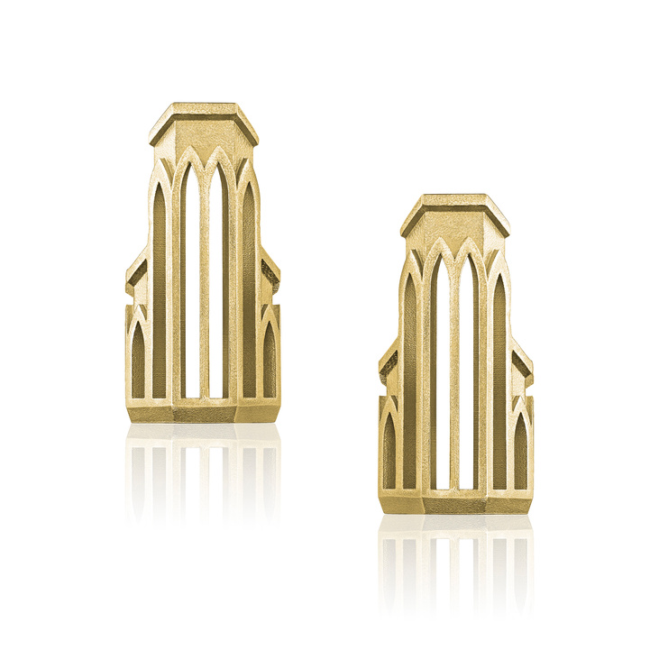 Парные позолоченные серьги из серебра BADGIR GOLD - фото товара