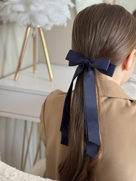 Бант бсиний классический на заколке
