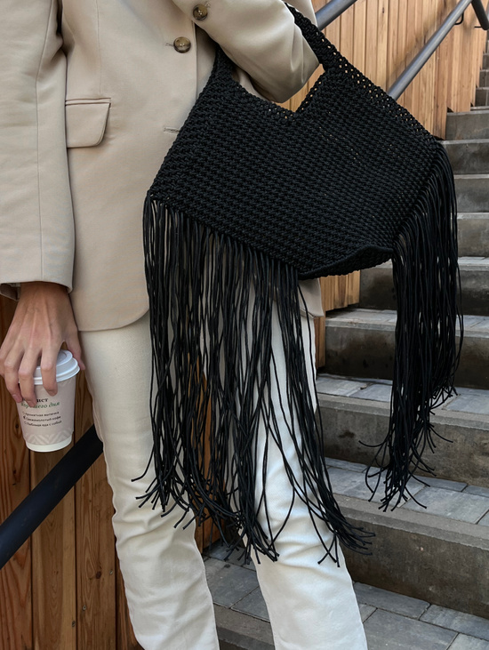 Плетеная макраме сумка с бахромой  “OSLO BAG”