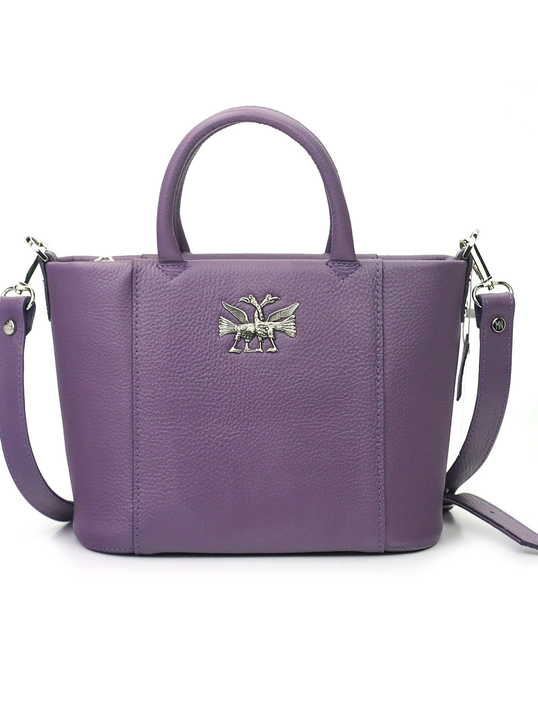 Сиреневая сумка "Птицы" - фотография товара