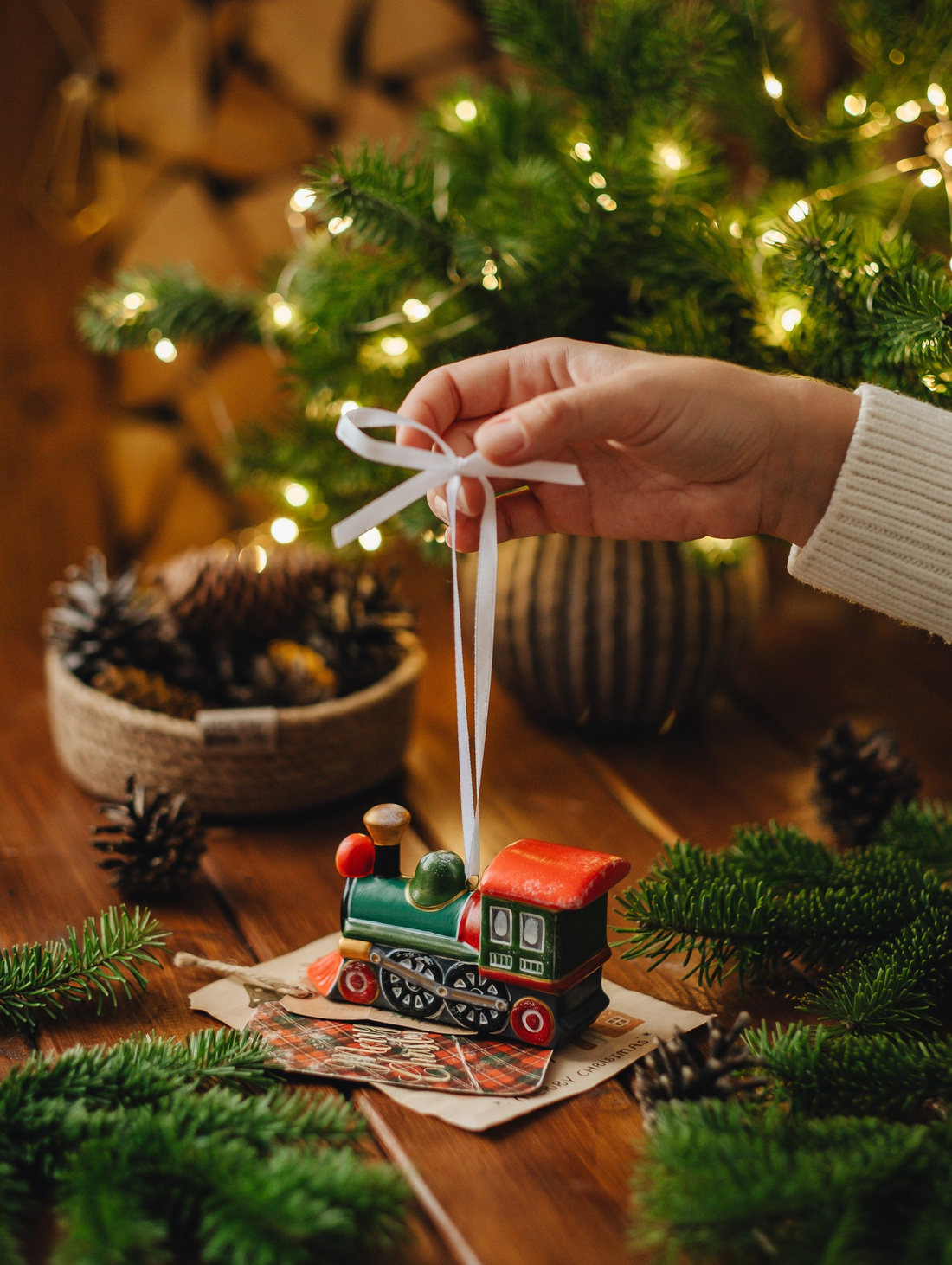 Ёлочная игрушка "Паровоз" - фотография товара