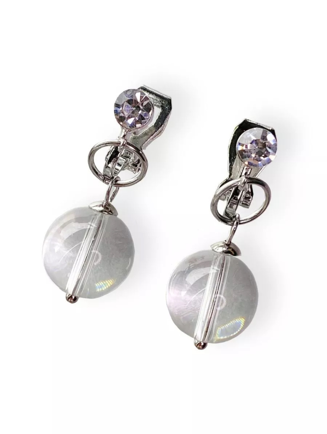 Клипсы с бусиной - фотография товара