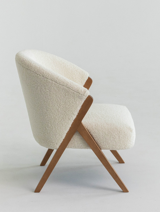 Детское кресло букле Zara kids белое