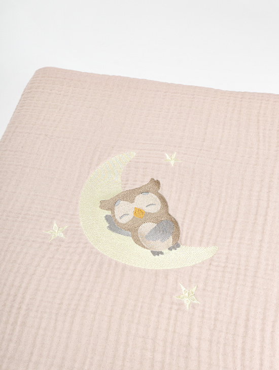 Плед «Лунный совенок» Пудра 110х120см