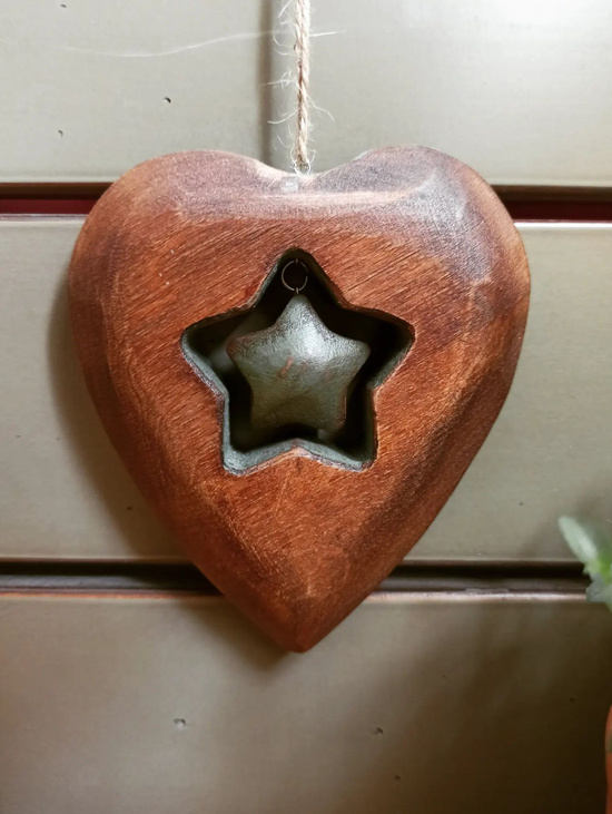 Декор подвесной "Сердечко большое со звездочкой".