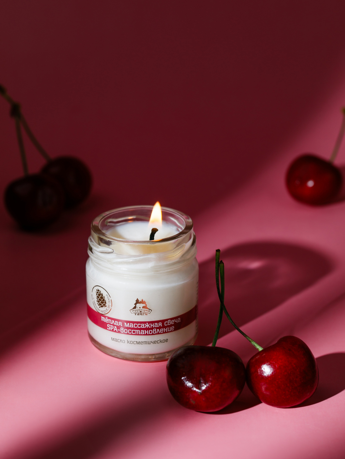 Теплая массажная свеча SPA-восстановление, Вишня, 30 мл - фотография товара