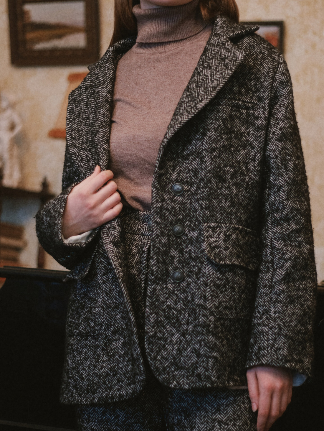 Пиджак «Гольф» в ёлочку - фотография товара