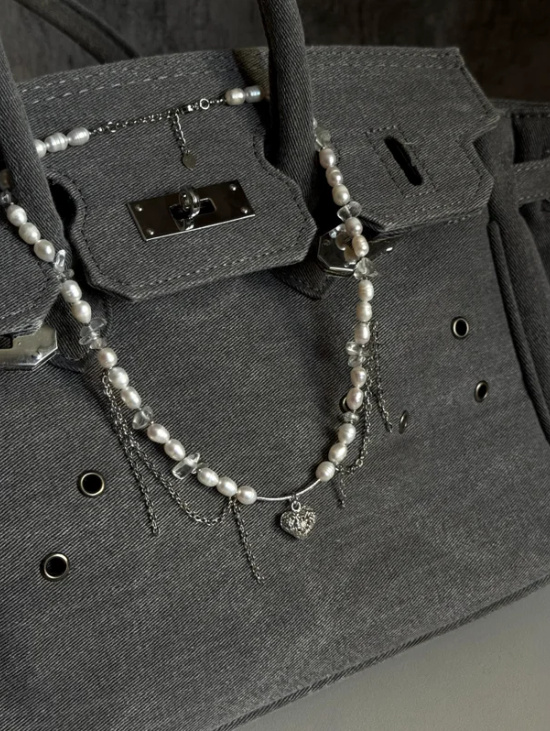 Чокер из жемчуга и хрусталя