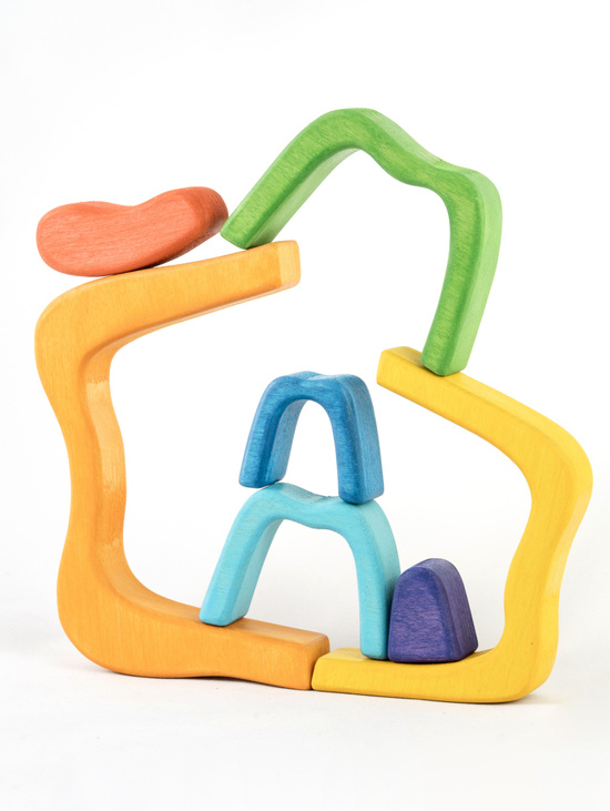 Конструктор балансир деревянный "Ворота-радуга"