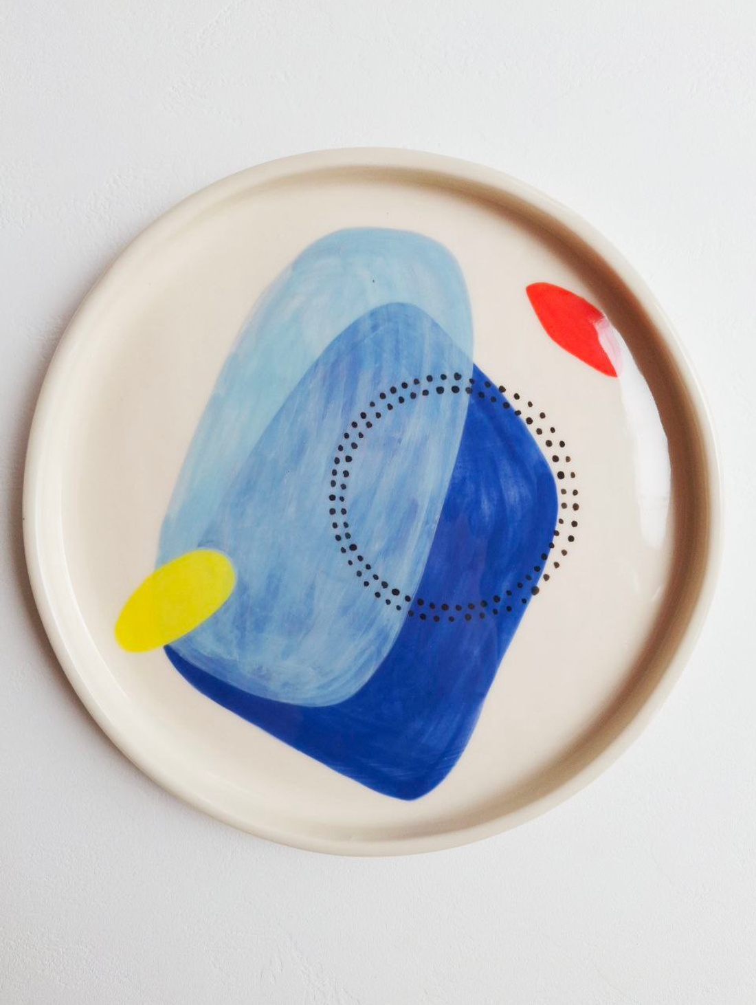 Тарелка "Вариация" Голубой, жёлтый, красный - фотография товара