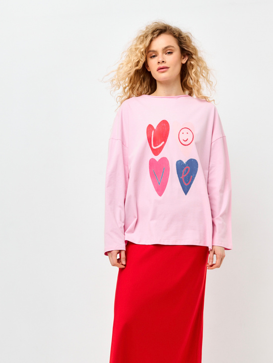 Лонгслив в розовом цвете "LOVE"