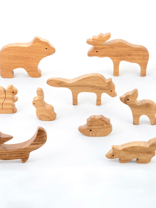 Набор деревянных игрушек "Лесные звери" неокрашенные