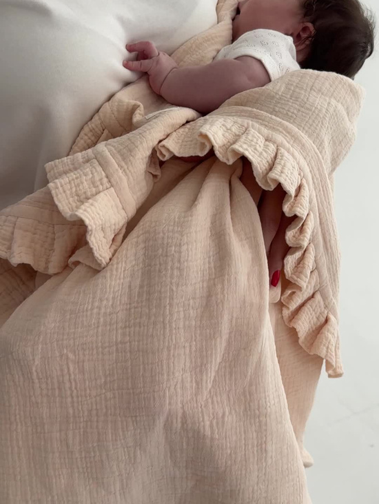 Муслиновый плед с рюшей "Румяный"