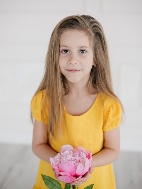 Летнее платье для девочки  "Горчичный Цветок"