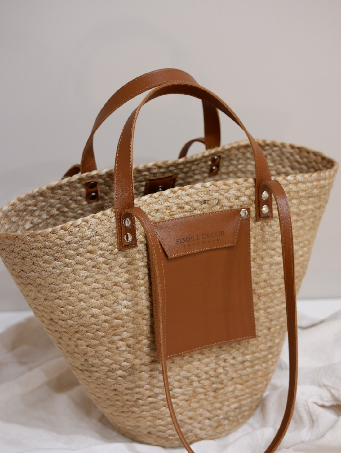 Сумка-корзинка джутовая Brown - фотография товара