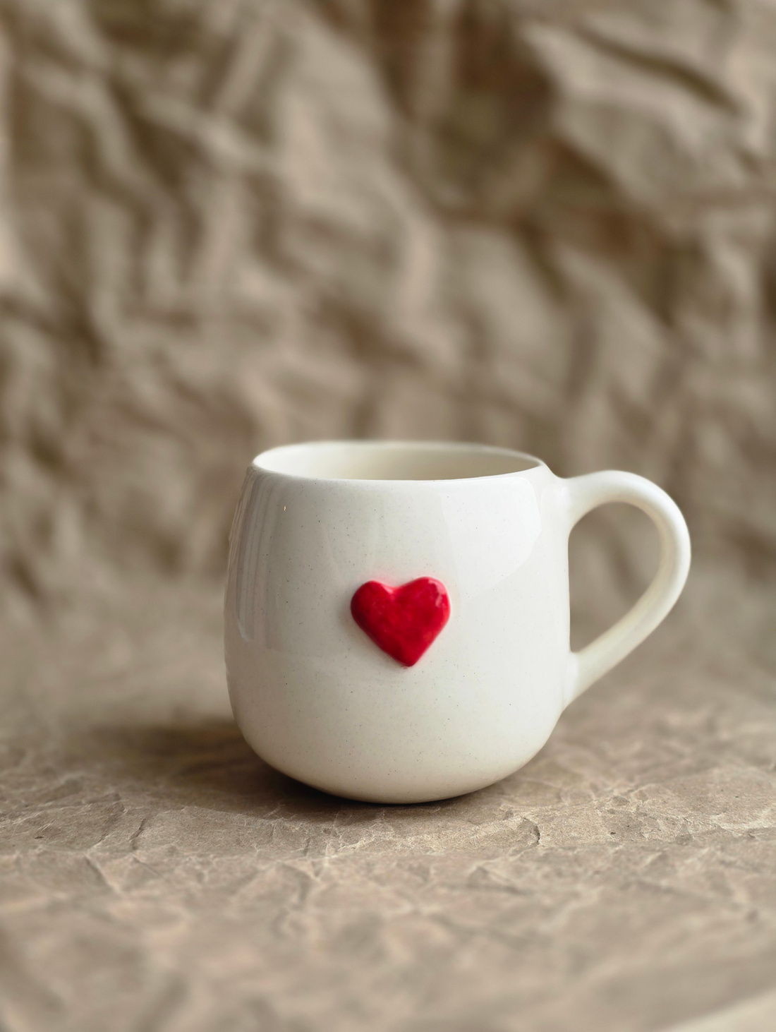 Малая керамическая кружка "Сердце" - фотография товара