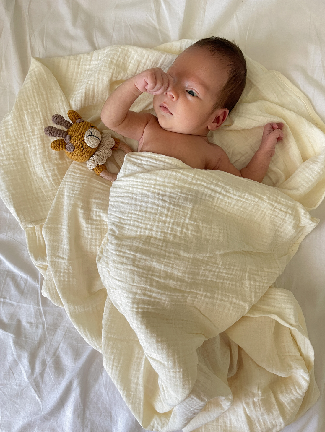 Муслиновая пеленка "Сливочный" - фотография товара