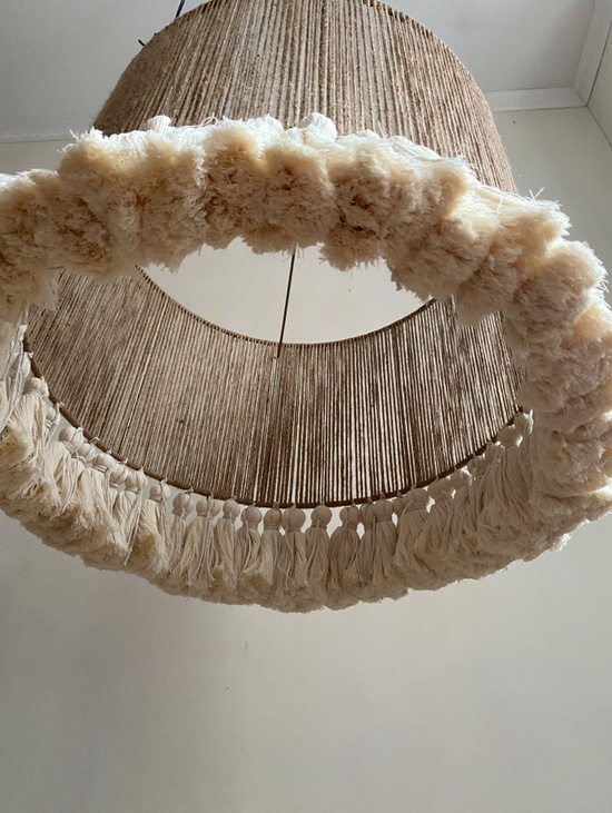 Абажур из джута и хлопка