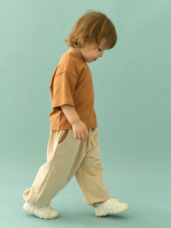 Бомбер и джоггеры футер с велюр эффектом, Песок