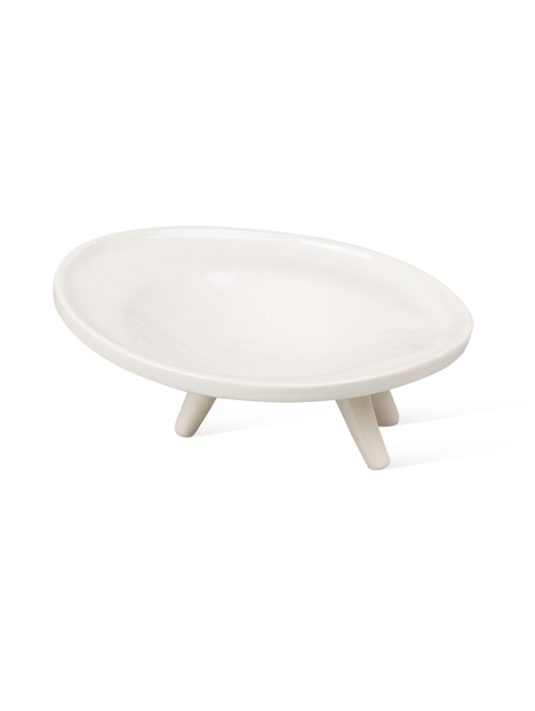 Тарелка "На ножках" белая - фотография товара