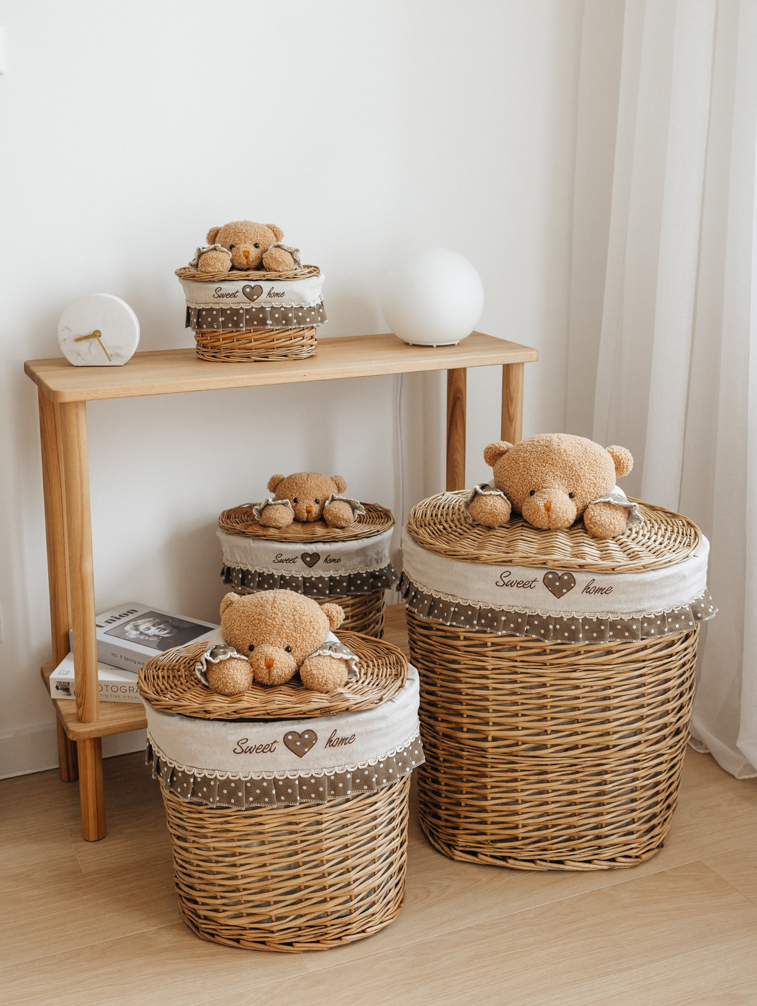 Набор корзин для хранения в стиле Zara Home, 4 шт. - фотография товара