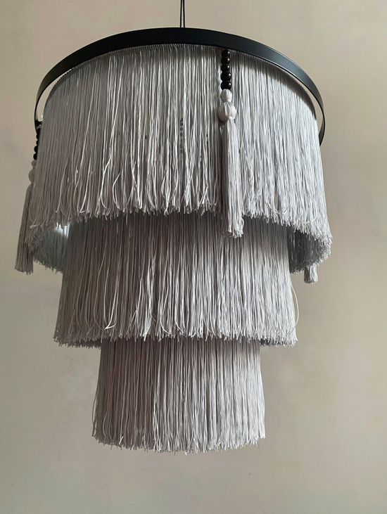 Абажур с бахромой «Серебро»