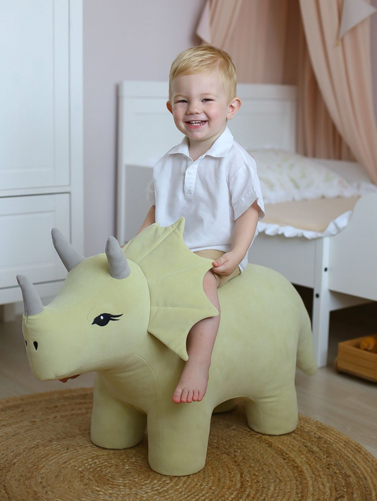 Детский пуфик-игрушка динозавр Трицератопс