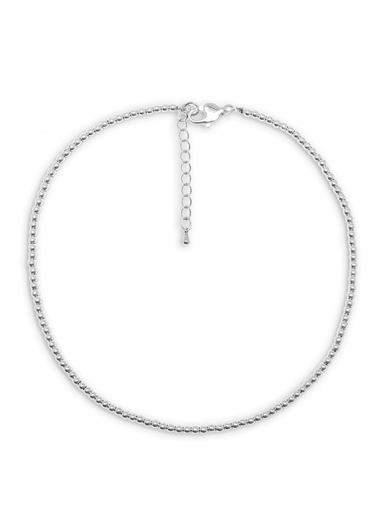 Чокер из гематита серебристый