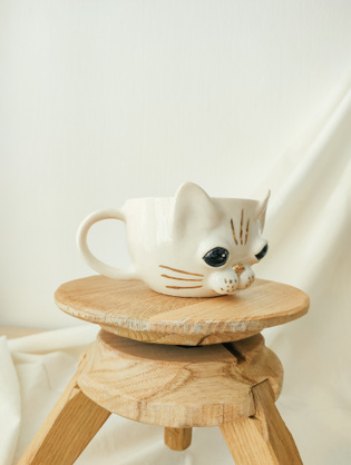 Чашка "Белый кот"