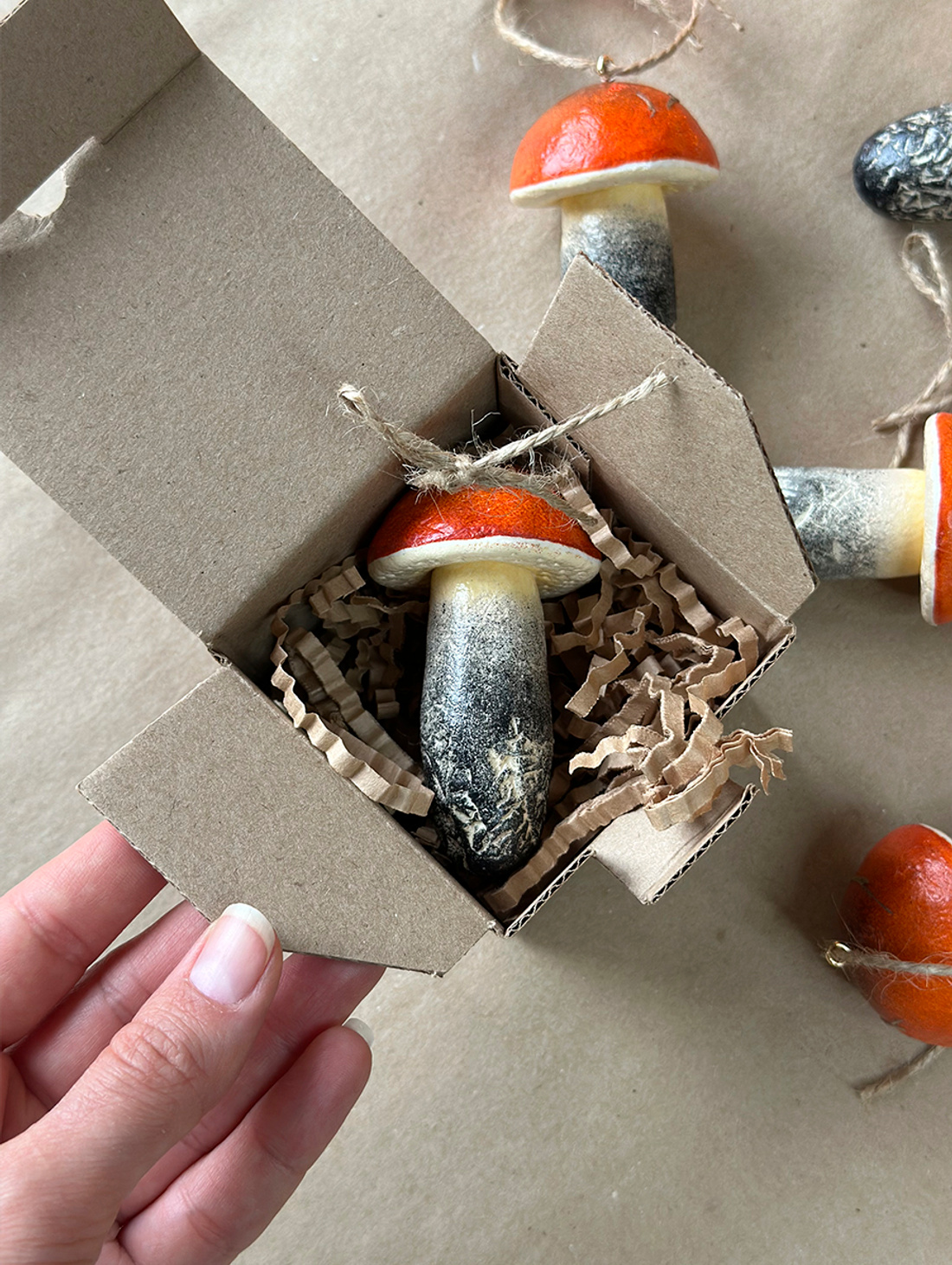 Ёлочная игрушка Гриб подосиновик большой - фотография товара