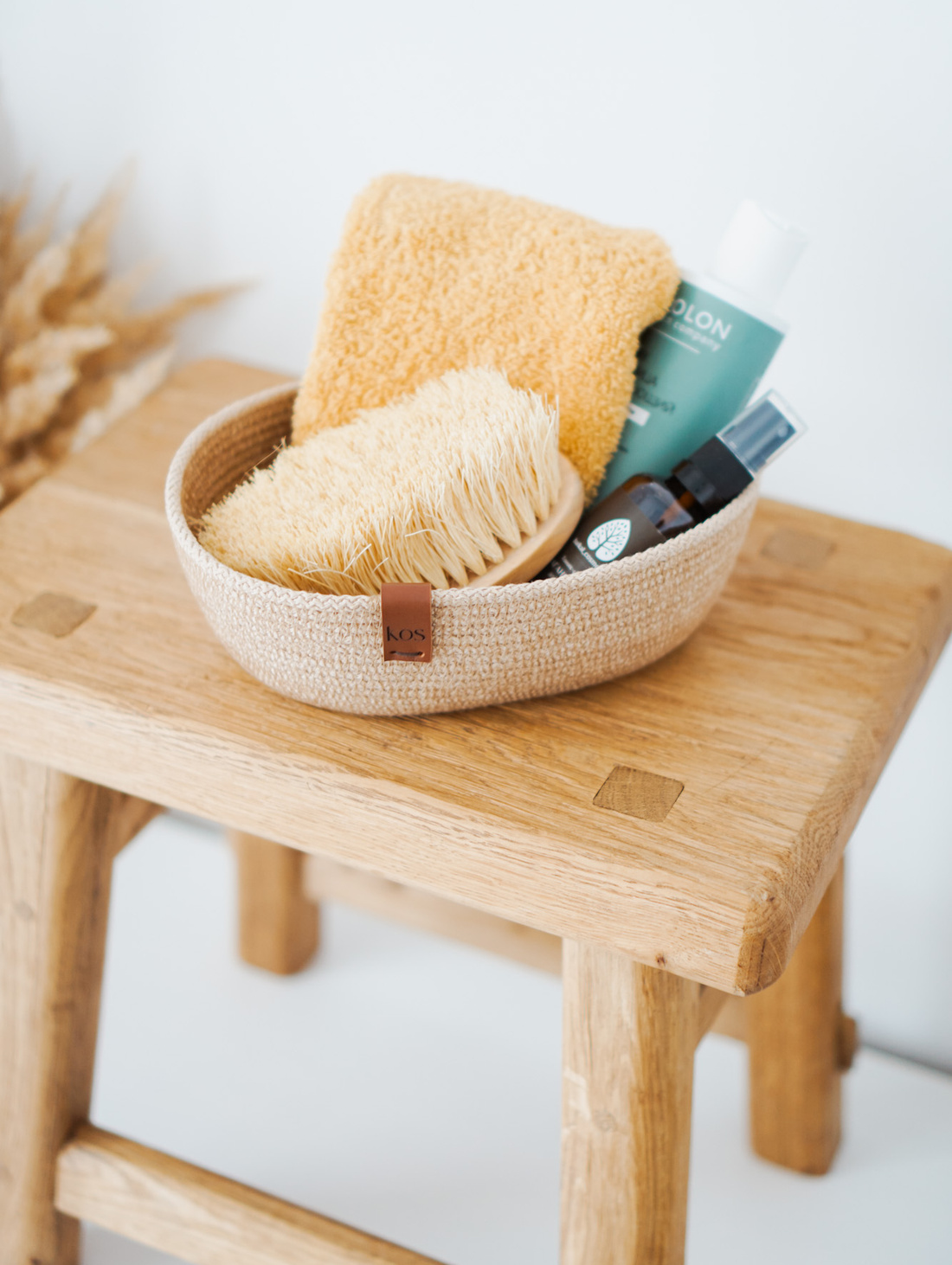 Корзина для косметики, мелких вещей бежевая - фотография товара