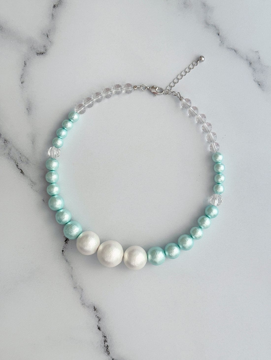 Колье из жемчуга и хрусталя «Северное море» - фотография товара