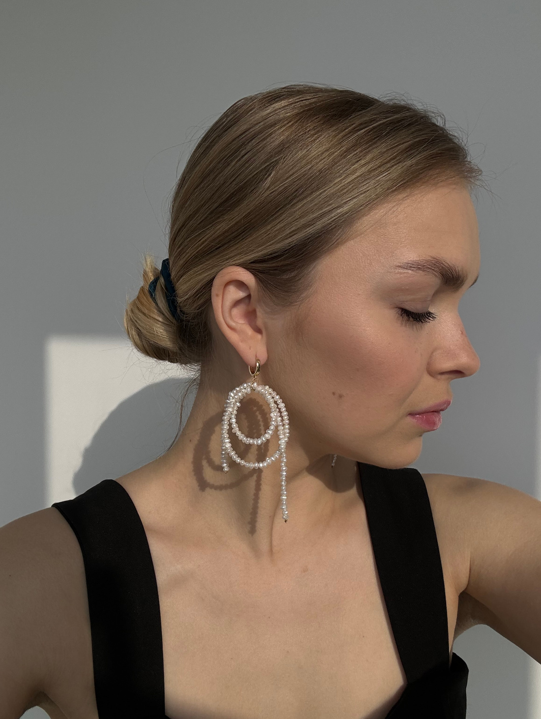 Серьги из натурального жемчуга - фотография товара