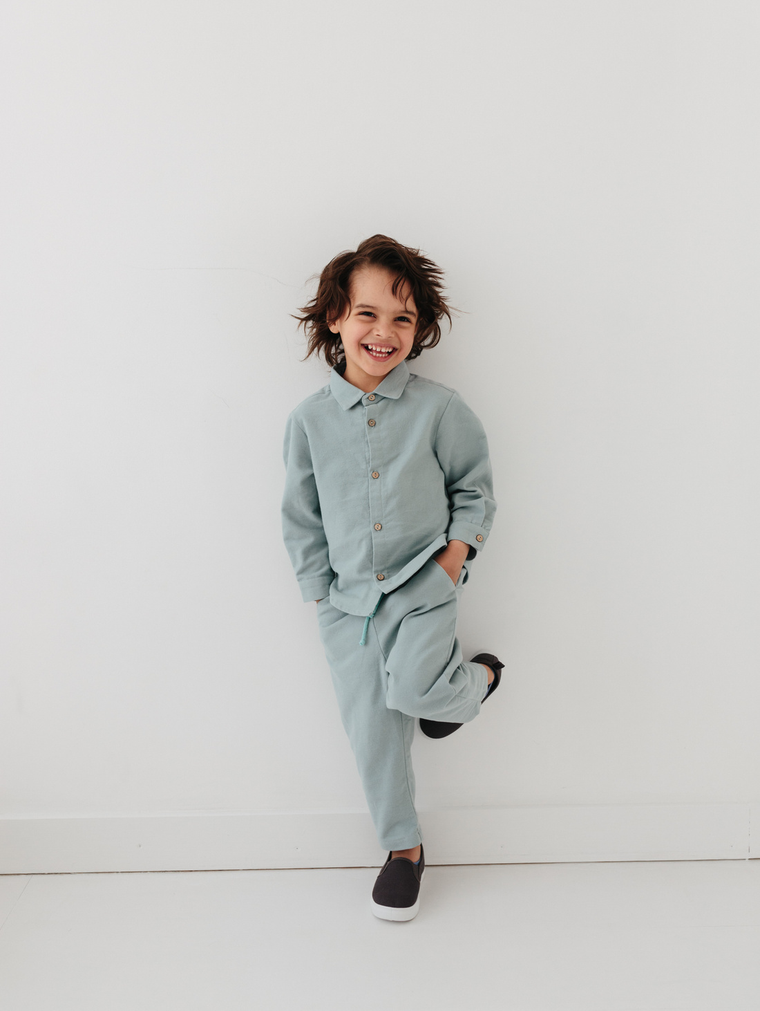 Костюм из фланели Мятный - фотография товара