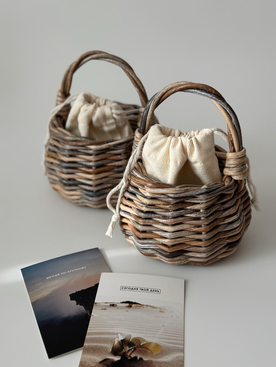 Корзина-мини с мешочком | Купюрница