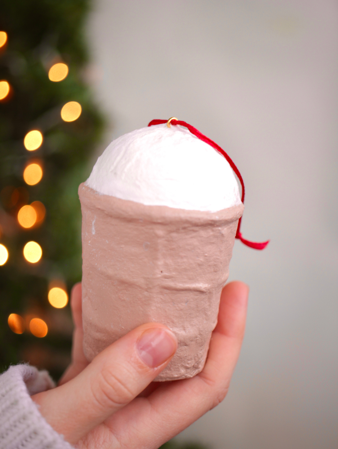 Ватная ёлочная игрушка "Мороженое пломбир" - фотография товара