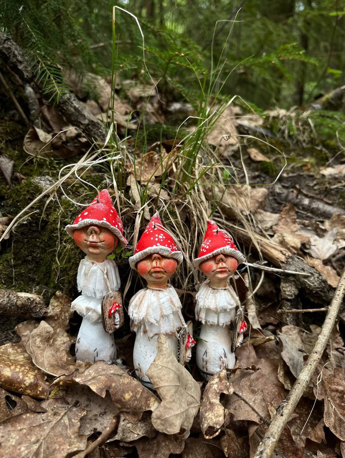 Елочная игрушка мухоморчик - фотография товара