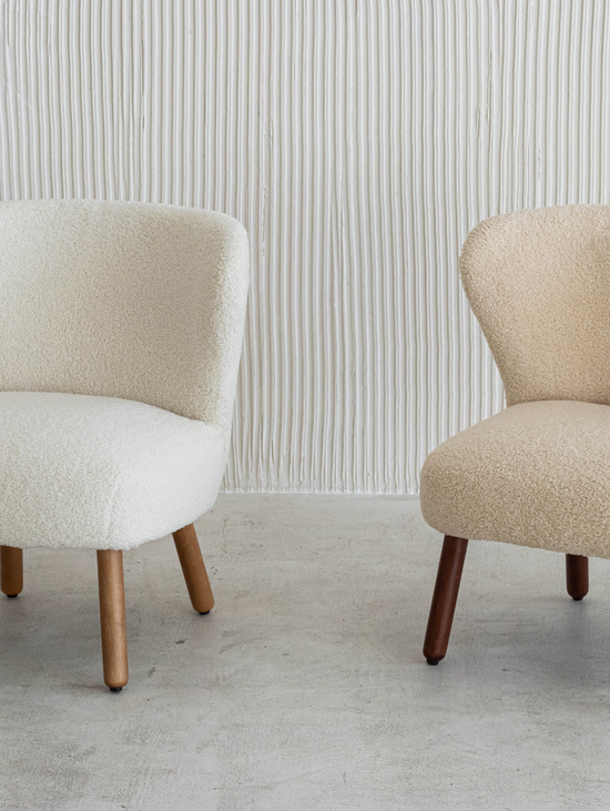 Детское кресло букле Lamb бежевое