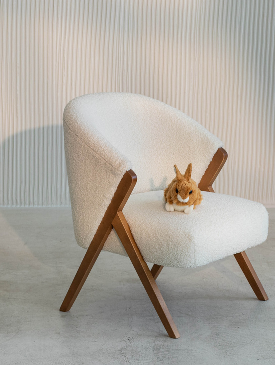 Детское кресло букле Zara kids белое