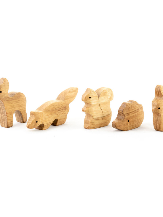 Набор деревянных игрушек "Лесные звери" неокрашенные