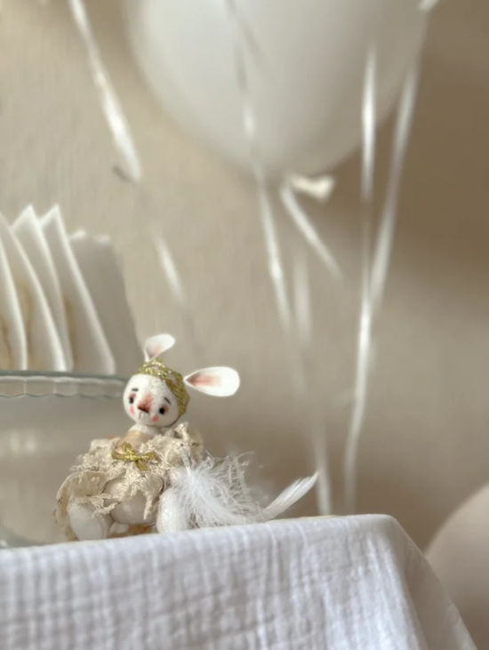 Игрушка "Зайка-Ангел" миниатюра  12 см