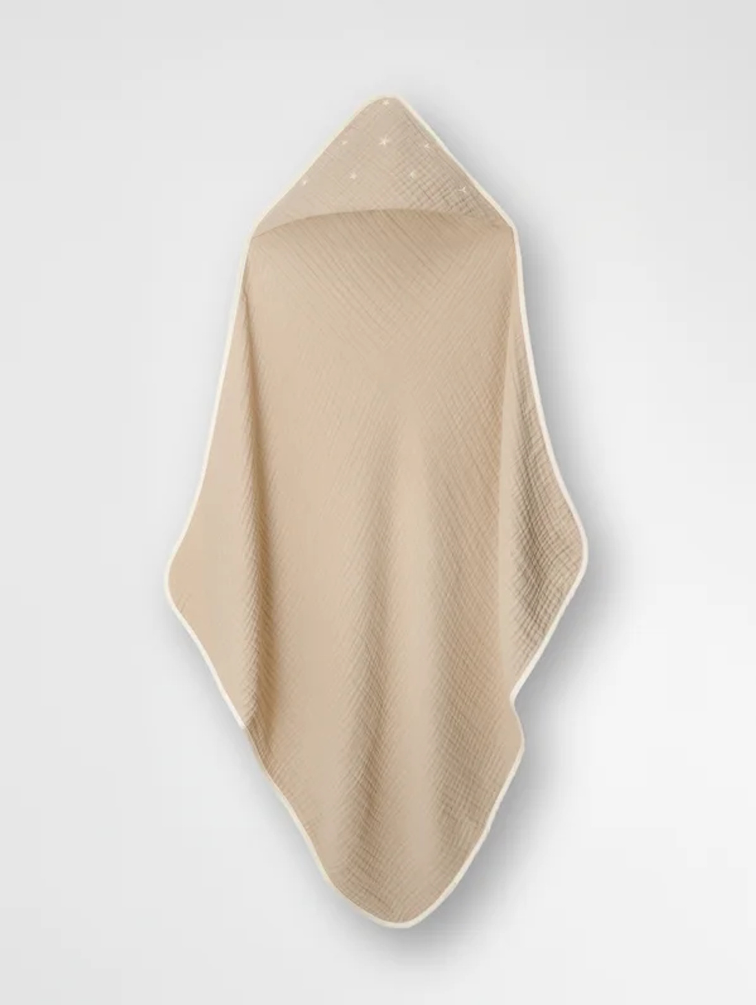 Муслиновое полотенце  с вышивкой "Звёздное небо" Карамель - фотография товара