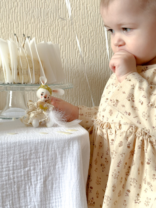 Игрушка "Зайка-Ангел" миниатюра  12 см