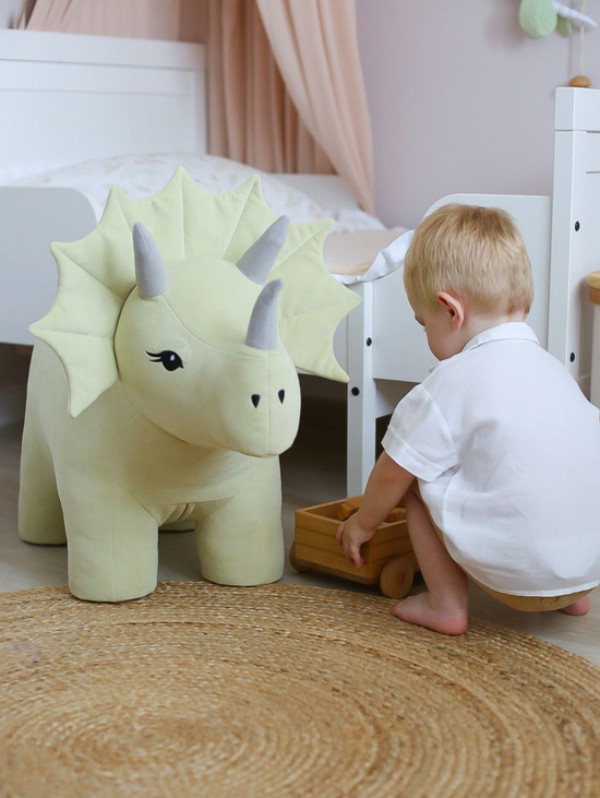 Детский пуфик-игрушка динозавр Трицератопс