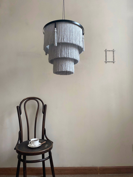 Абажур с бахромой «Серебро»