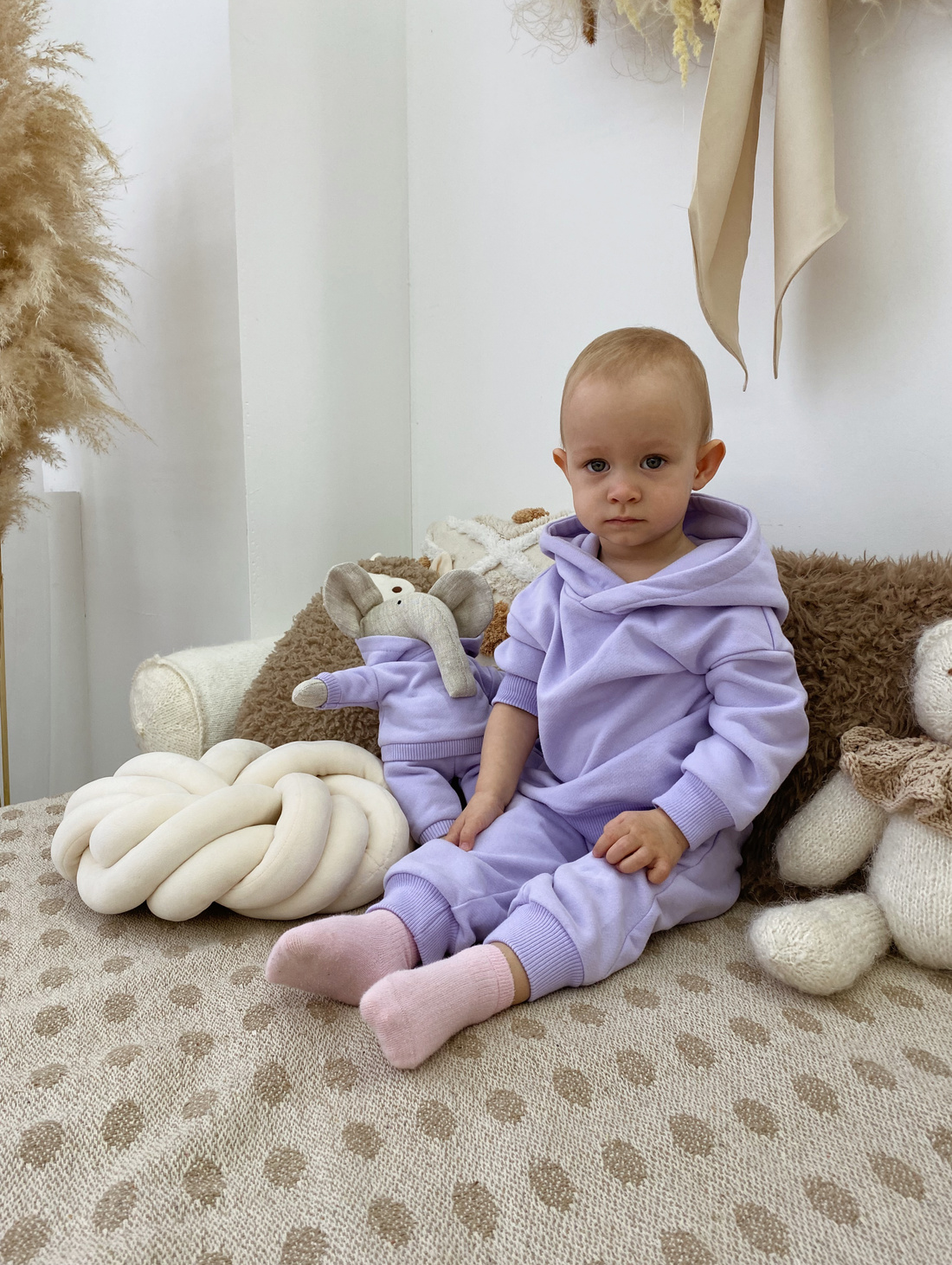 Костюм из футера с эффектом велюра «премиум» - фотография товара